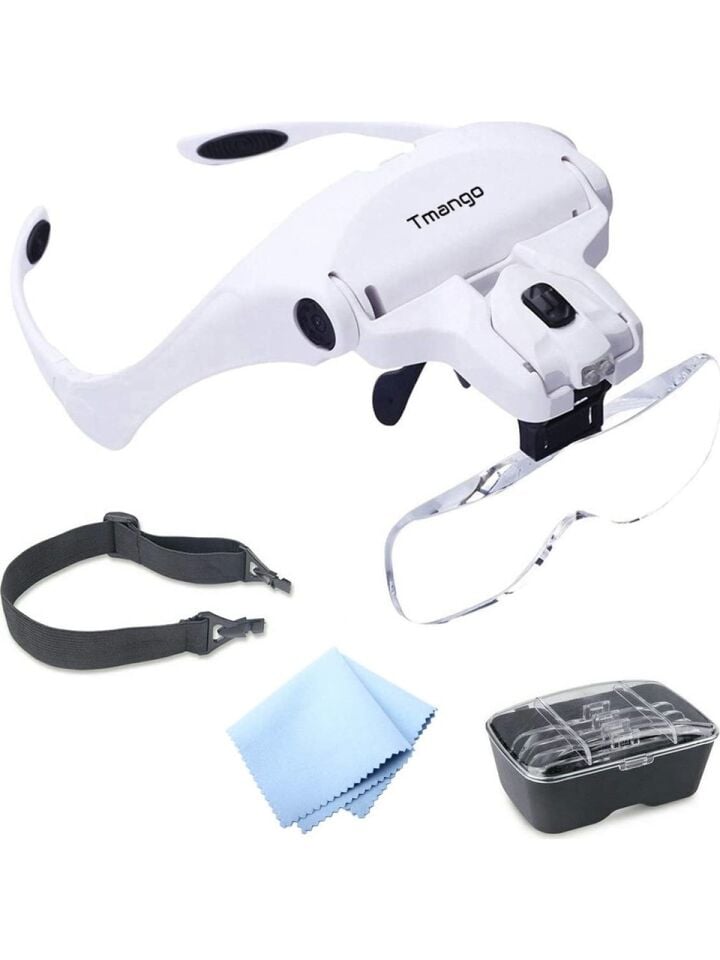 Magni Işıklı Gözlük Büyüteç Çalışma Lambası Kitap Okuma Büyüteci Tamirci Büyüteci